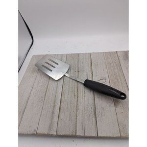 Chrome Spatula Slotted 12" Black Handle
